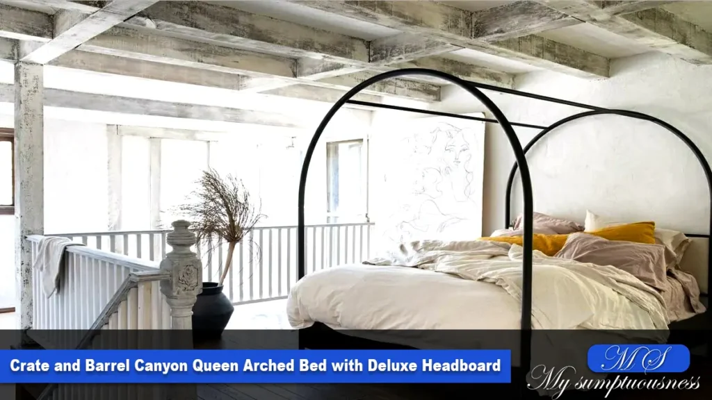 Crate and Barrel Canyon Queen Arched Bed with Deluxe Headboard